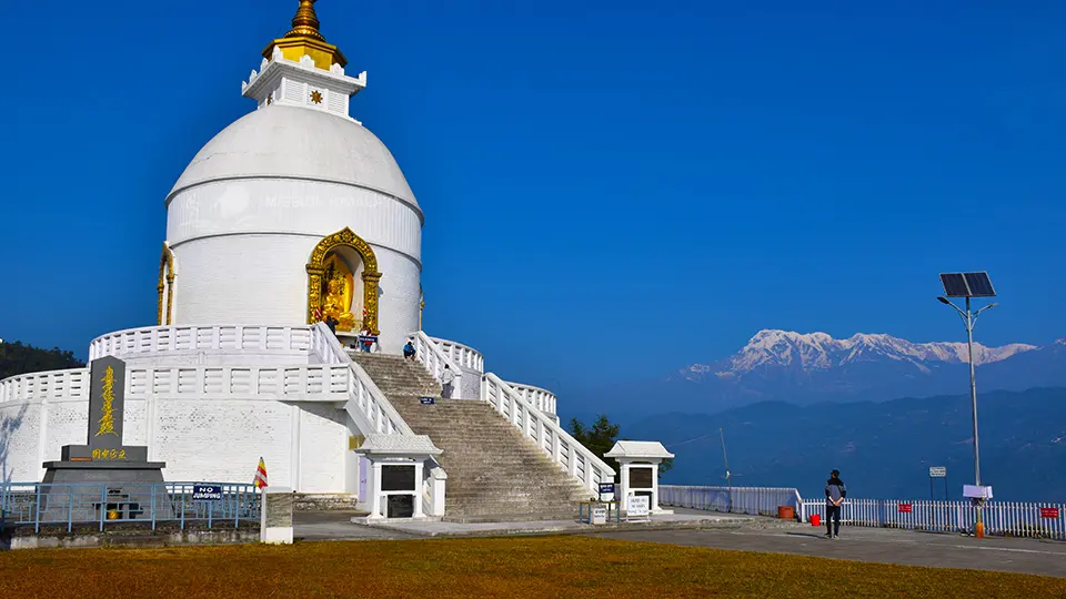 World peace pagoda Pokhara Monastery Tour in Nepal