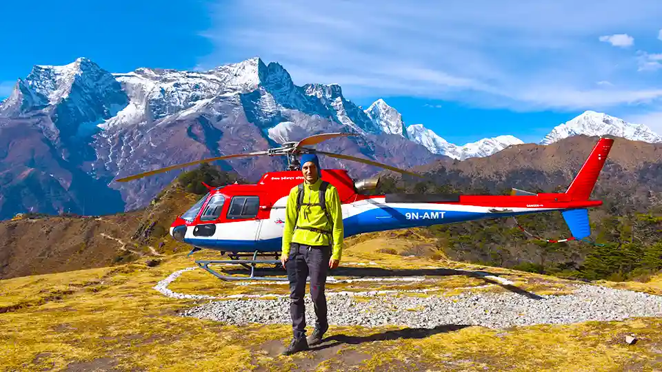 Helicopter Flight During Everest View Trek