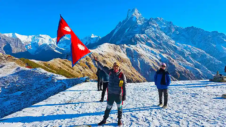 Macchapuchre Himal Seen From the Ridge of Mardi Himal Trek Route