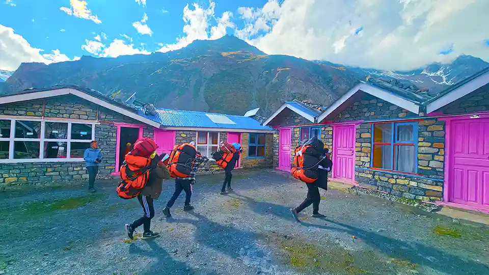 Manang Village in Nepal Mountain
