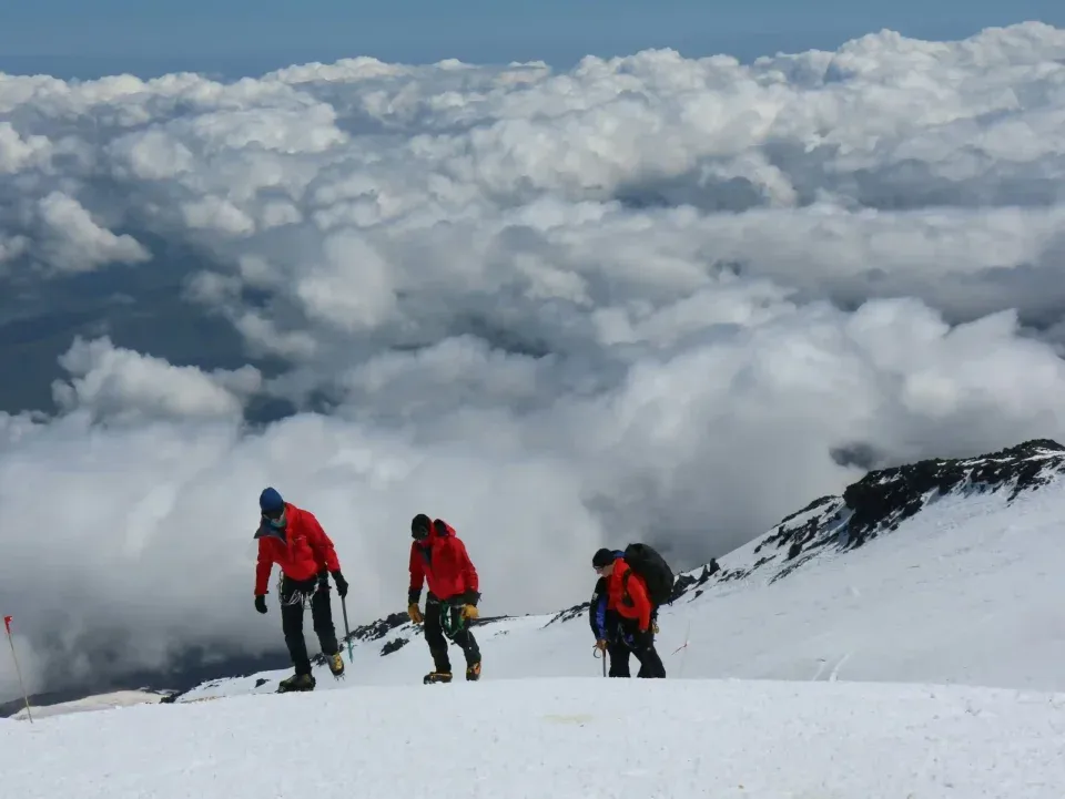 Icefall doctors walking on Mountains