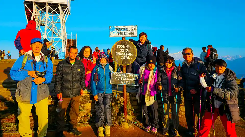 Tourists enjoying In Poon Hill Trek