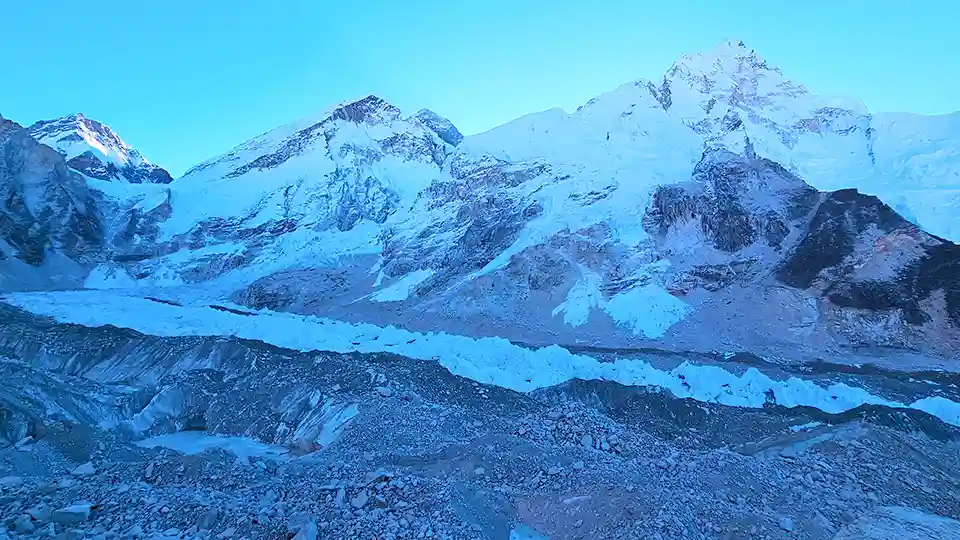 Khumbu Glacier and Icefall From Everest Base Camp
