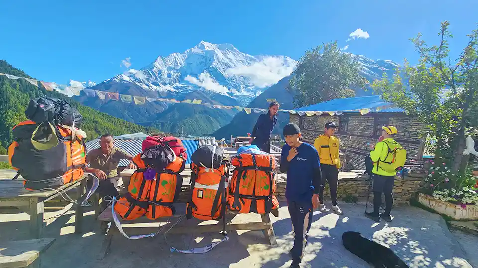 Annapurna 2 from Throng La pass Trekking