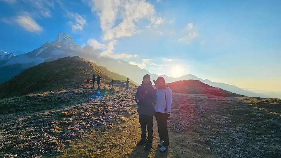 Mardi Himal Trek 5 Days 6 Sunrise in Fishtail During Mardi Himal Trek 5 Days
