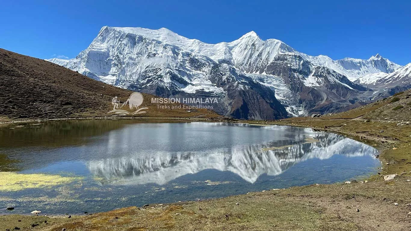 Beautiful reflection of Mountain in Ice Lake