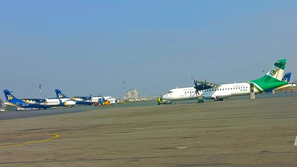 Leaving Kathmandu Airport After Cho La pass trek
