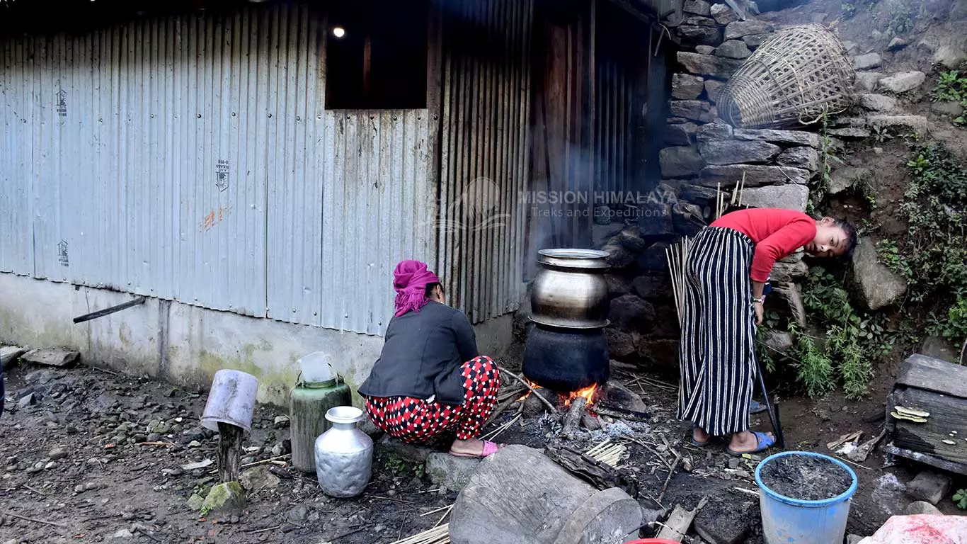 Limbu woman preparing local wine