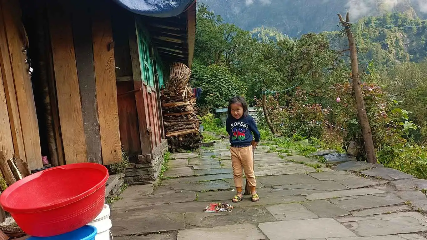 A cute Baby in Annapurna circuit Trek