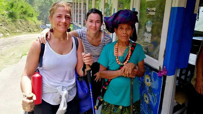 Ana and Natalia from Spain With Locals